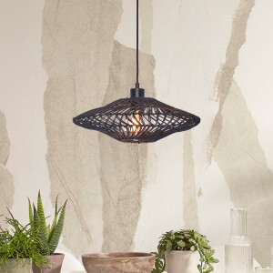 GOOD&MOJO Hanglamp 'Zanzibar' Rotan, 40cm, kleur Zwart
