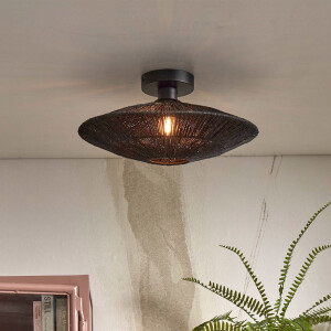 GOOD&MOJO Plafondlamp 'Iguazu' Jute, 40cm, kleur Zwart