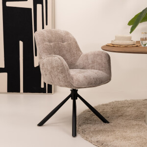 Tower Living Draaibare Eetkamerstoel 'Isola' kleur Beige