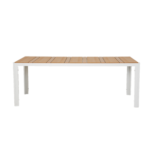 Issey aluminium tuintafel beige met polywood tafelblad - 205 x 90 cm