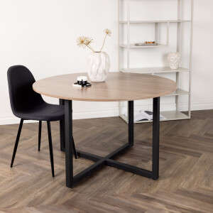 Nohr Ronde Eettafel 'Jahanna' Walnoot en staal, 120cm