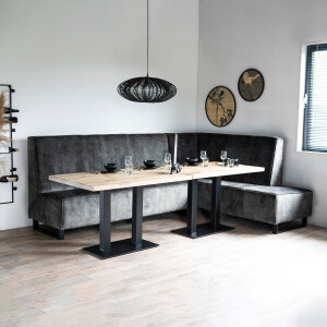 SEVN Eetkamerbank 'Jelle' Rechts, Velvet, kleur Groen