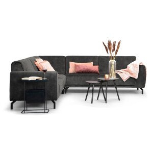 Sohome Hoekbank 'Jill' Velvet, kleur antraciet