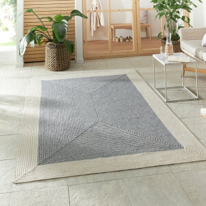 Jute Buitenkleed Braids - Grijs Crème 150x80cm - Polypropyleen - Dekbed-Discounter.nl
