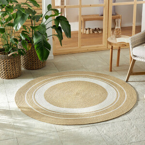 Jute Buitenkleed Braids Rond - Beige Xcm - Polypropyleen - Dekbed-Discounter.nl