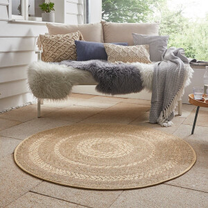 Jute Buitenkleed Woods - Rond Xcm - Polypropyleen - Dekbed-Discounter.nl