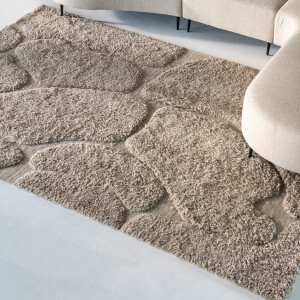 By-Boo Vloerkleed 'Kala' Wol, 200 x 300cm, kleur Taupe