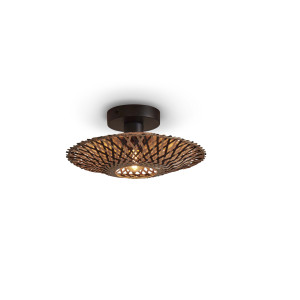 GOOD&MOJO Plafondlamp 'Kalimantan' Bamboe, 30cm, kleur Naturel/Zwart