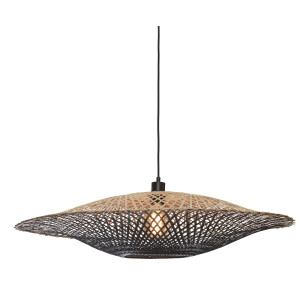 GOOD&MOJO Hanglamp 'Kalimantan' Bamboe, 87cm, kleur Zwart/Naturel