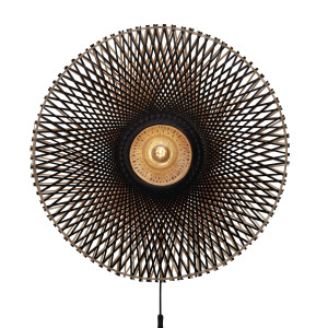 GOOD&MOJO Wandlamp 'Kalimantan' Bamboe, 87cm, kleur Zwart/Naturel