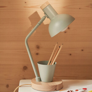 Kave Home Tafellamp 'Katia' Met pennenhouder, kleur Groen