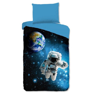 Kinderdekbedovertrek Katoen - 140x200 Cm Blauw & Meerkleurig - Natuur & Stippen - Good Morning - Dekbed-Discounter.nl