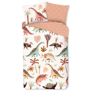 Kinderdekbedovertrek Katoen - 140x200 Cm Wit & Meerkleurig - Natuur & Dieren & Stippen - Good Morning - Dekbed-Discounter.nl