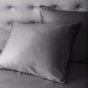 Kussensloop Satijn Antraciet: 2-PACK - Dekbed Discounter - 60x70 Cm - Katoen-satijn - Dekbed-Discounter.nl