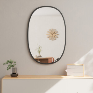 Umbra Ovale Spiegel 'Hub' 91 x 61cm, kleur Zwart
