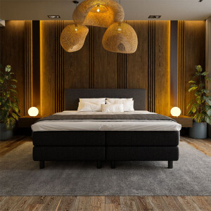 Boxspring Hotel Zwart 160x200 Cm Koudschuim + 10 Cm Medium & 7 Comfortzones & Normale Instap & Direct Leverbaar Nova Spring -
