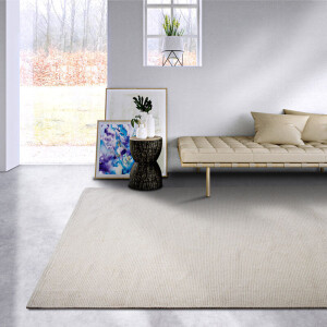 Wollen Vloerkleed Dehli Naturel Wit 80x200 Cm Laagpolig Elle Decoration - Dekbed-Discounter.nl
