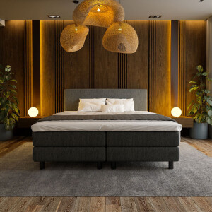 Boxspring Hotel Antraciet 180x210 Cm Koudschuim + 10 Cm Medium & 7 Comfortzones & Normale Instap & Direct Leverbaar Nova Spring -