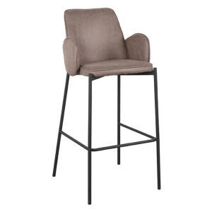 LABEL51 Barkruk 'Joni' Micro Suede, kleur Taupe (zithoogte 78cm)