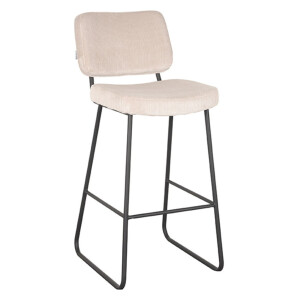 LABEL51 Barkruk 'Noah' Rib, Naturel (zithoogte 78cm)