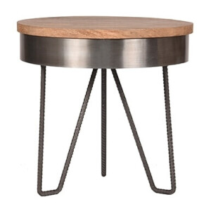 LABEL51 Bijzettafel 'Saran', 43 x 44 x 44cm, kleur Antiek Grijs