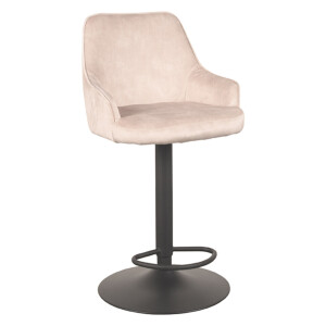 LABEL51 Draaibare Barkruk 'Fender' Velvet, kleur Naturel (zithoogte 64-84cm)