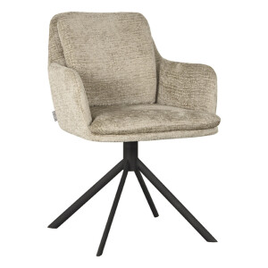 LABEL51 Draaibare Eetkamerstoel 'Joy' Elegance stof, kleur Beige