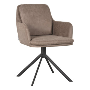 LABEL51 Draaibare Eetkamerstoel 'Joy' Micro Suede, kleur Taupe