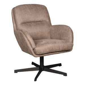 LABEL51 Draaifauteuil 'Moss' Micro Suede, kleur Taupe