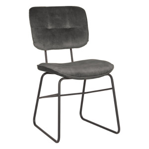 LABEL51 Eetkamerstoel 'Dez', Velvet, kleur Antraciet