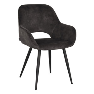 LABEL51 Eetkamerstoel 'Fer' Velvet, kleur Antraciet