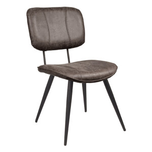 LABEL51 Eetkamerstoel 'Fos', Leer, kleur Antraciet