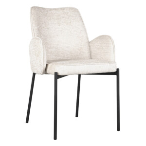 LABEL51 Eetkamerstoel 'Joni' Elegance stof, kleur Crème