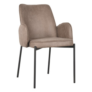 LABEL51 Eetkamerstoel 'Joni' Micro Suede, kleur Taupe
