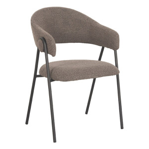 LABEL51 Eetkamerstoel 'Lowen' Bouclé, kleur Bruin