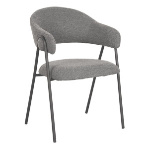LABEL51 Eetkamerstoel 'Lowen' Bouclé, kleur Grijs