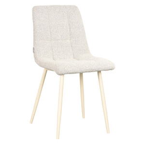 LABEL51 Eetkamerstoel 'Nino' Bouclé, kleur Wit