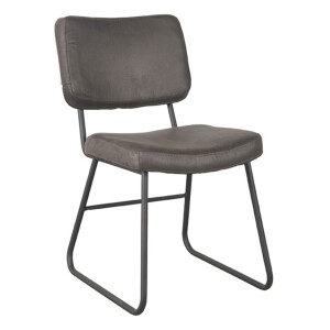 LABEL51 Eetkamerstoel 'Noah' Micro Suede, kleur Antraciet