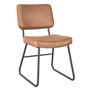 LABEL51 Eetkamerstoel 'Noah' Micro Suede, kleur Cognac