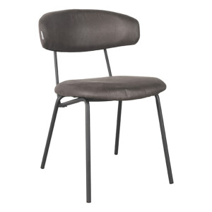LABEL51 Eetkamerstoel 'Zack' Micro Suede, kleur Antraciet
