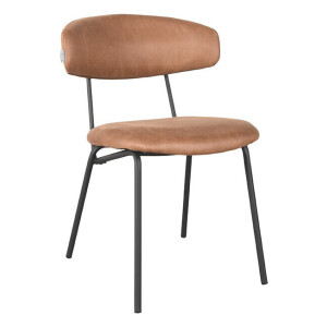 LABEL51 Eetkamerstoel 'Zack' Micro Suede, kleur Cognac