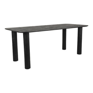 LABEL51 Eettafel 'Lucy' Mangohout, 200 x 90cm, kleur Zwart