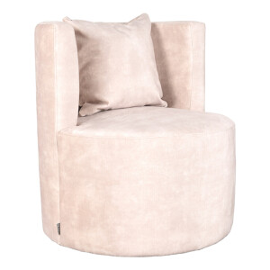 LABEL51 Fauteuil 'Evy' 65cm, Velvet, kleur Naturel