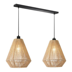 LABEL51 Hanglamp 'Ibiza Diamond' Jute, 2-lamps, kleur Naturel