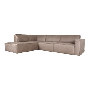 LABEL51 Loungebank 'Kay' Links, Micro Suede, kleur Taupe
