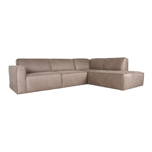 LABEL51 Loungebank 'Kay' Rechts, Micro Suede, kleur Taupe