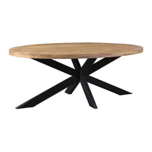 LABEL51 Ovale Eettafel 'Zip', Mangohout, 210 x 100cm