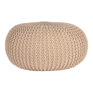 LABEL51 Poef 'Knitted', 70 x 35cm, kleur Naturel