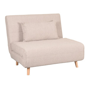 LABEL51 Slaapbank 'Single' Met naturel poot, Bouclé, kleur Naturel