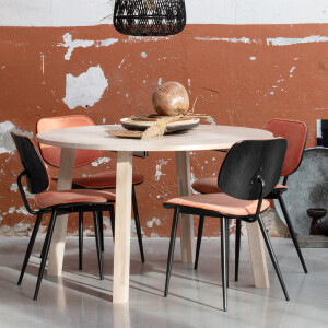 WOOOD Uitschuifbare Ronde Eettafel 'Lange Jan' 120 x 120-200cm, kleur Eiken